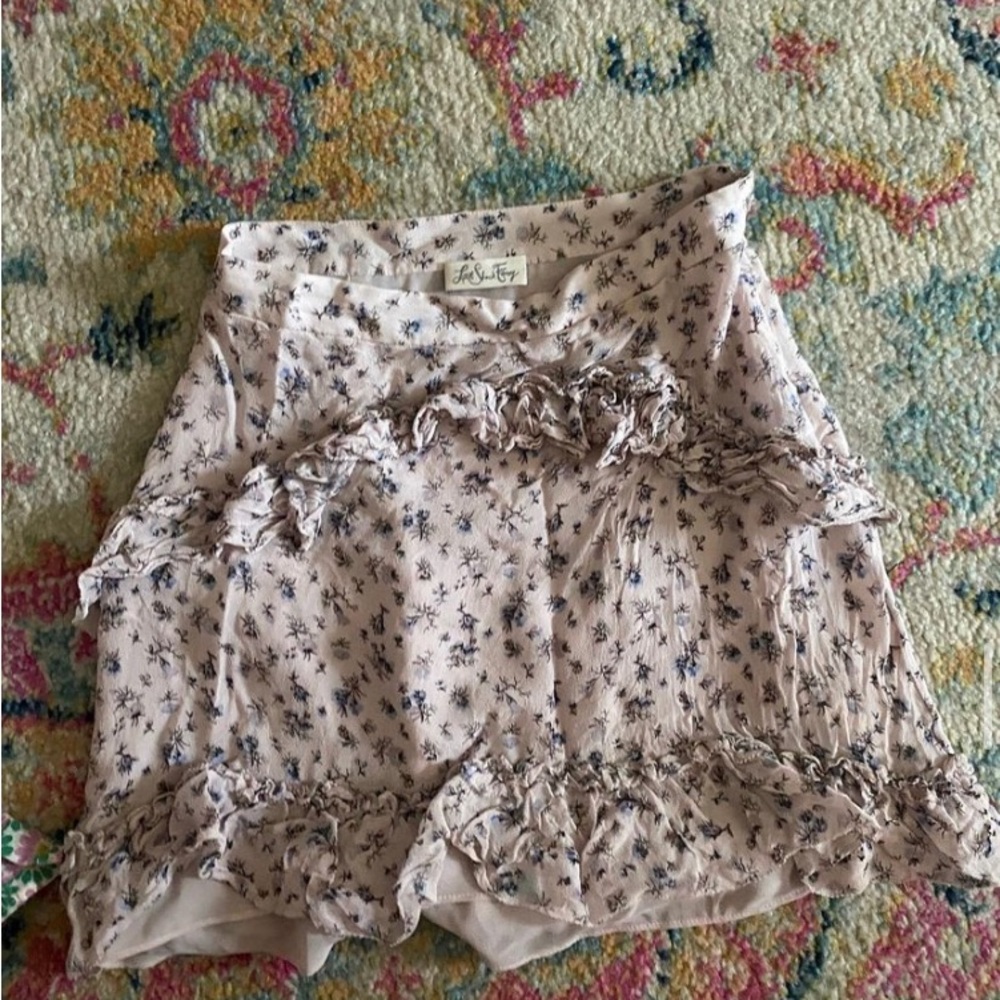 LoveShackFancy floral mini skirt